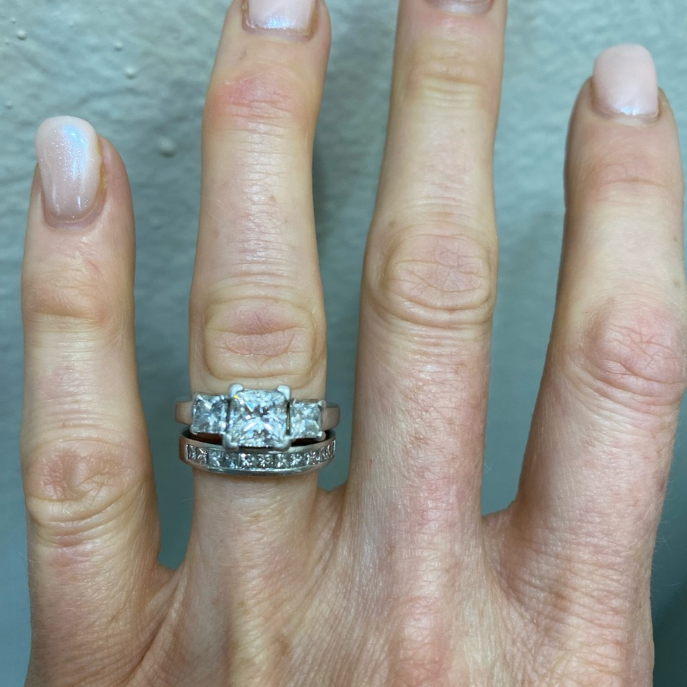 Platinum Engagement and Wedding Ring Set